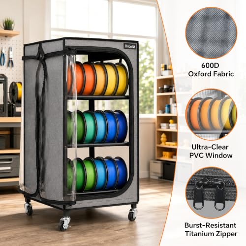 Orionix 3-Tier Heavy-Duty 3D Printer Filament Storage Holds 36 Spools 1kg - color: D-3 Tier (36rolls)