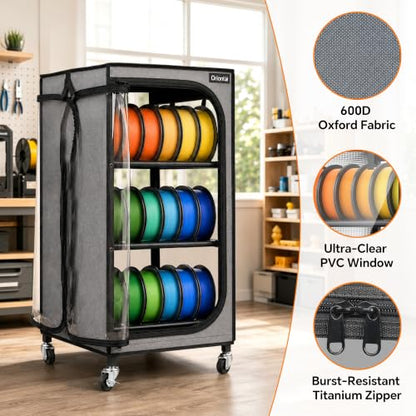 Orionix 3-Tier Heavy-Duty 3D Printer Filament Storage Holds 36 Spools 1kg - color: D-3 Tier (36rolls)