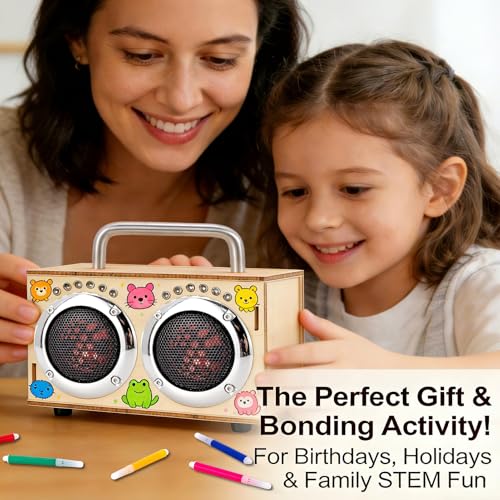 STEM Projects Kit for Kids & Adults, Build Your Own Portable DIY Wood Bluetooth Speaker, Science Experiment Electronics Kit Toys for Boys & Girls Ages 8-12 9 10 11 14 16 Birthday Gift-Chrome - color: Chrome