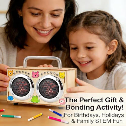 STEM Projects Kit for Kids & Adults, Build Your Own Portable DIY Wood Bluetooth Speaker, Science Experiment Electronics Kit Toys for Boys & Girls Ages 8-12 9 10 11 14 16 Birthday Gift-Chrome - color: Chrome