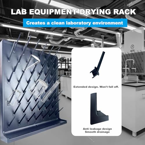 Lab Drying Rack, Black, 52 Pegs, PP - color: Black, size: 52pegs