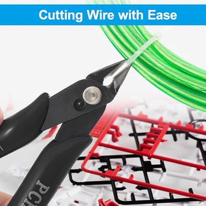 Micro Wire Cutters Precision Flush Cutter Pliers for Jewelry Making Electronics Craft 5 Inch Mini Side Cutting Nippers for Zip Ties Plastic Models and Hobby Projects 2PCS Black