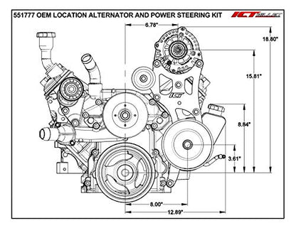 ICT Billet LS Truck OEM Location Alternator / Power Steering Bracket LQ4 LQ9 4.8L 5.3L 6.0L 551777