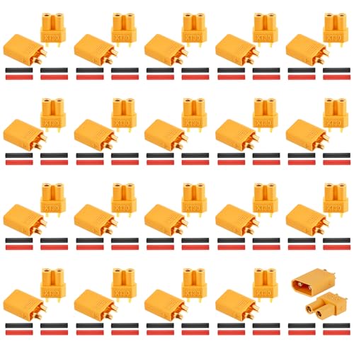 Frienda 30 Pairs XT30 Connectors Male Female, Gold Plated RC Lipo Battery