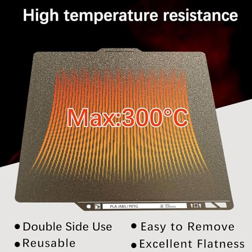 Upgraded Thicker Textured PEI Plate 0.77mm with QR Code for Bambu Lab P1S/P2S/P1P/X1/X1C/A1/X2D 3D Printer, 257x257mm Dual-Textured Plate, Heated Bed Magnetic Flexible Spring Steel PEI Sheet Plate - color: Gold