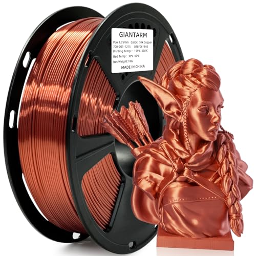 GIANTARM 3D Printer Filament,Silk Copper PLA Filament,1Kg(2.2lbs) Spool - color: Silk Copper, size: 1kg