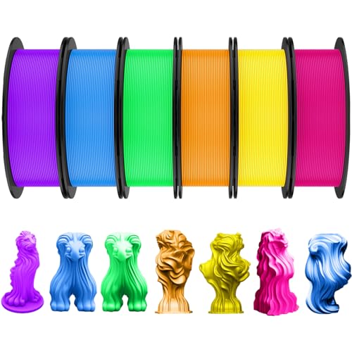 Pangda 3D Printer Filament Pla Bundle 1.75mm Multicolor, ±0.02mm Dimensional Accuracy, 3D Printing Filament for DIY Projects, Holiday Crafts(1.5 kg,Rainbow Color) - color: Rainbow Color, size: 1.5 kg