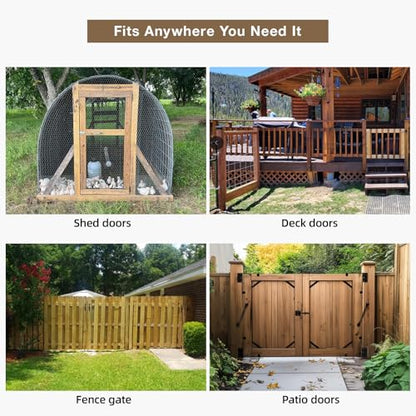 Fence Gate Kit Gate Hardware, 1 Set Anti Sag Gate Kit Gate Frame Cornor Brackets Kit with Self Closing Gate Springs Hings Latchs for Outdoor Garden Backyard Wooden Fence Deck Porch Gate - style: 1 Set