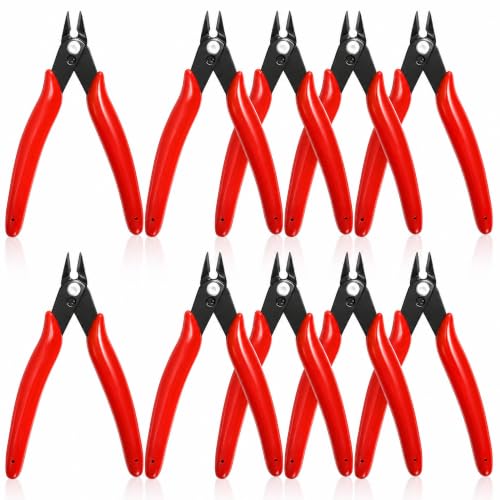 Covzoe 10 Pieces Small Wire Cutters, 5 Inch Micro Flush Cutter