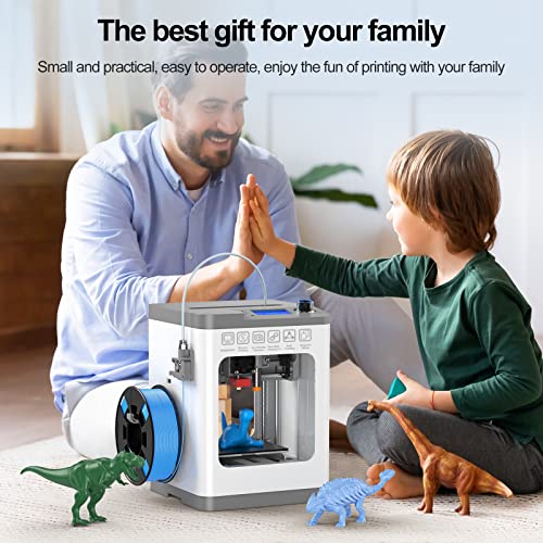 Entina Mini 3D Printers Tina2 Basic, Fully Assembled and Auto Leveling 3D Printer for Beginners and Kids, Easy Setup, Safe Design, High Precision Printing FDM Mini 3D Printer for Home & School - color: Grey