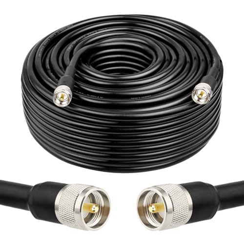 XRDS -RF CB Coax Cable 150FT, KMR 400 UHF Coaxial PL-259 UHF Male Coax Low Loss 50 ohm CB Cable - size: 150 FT