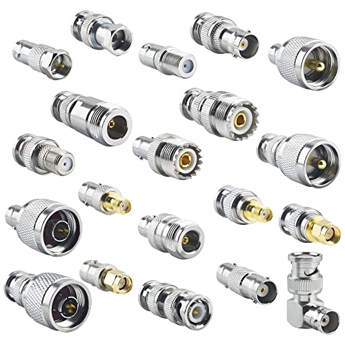 20pcs BNC Connector Kits BNC to SMA/BNC to BNC/BNC to UHF/BNC to N/BNC to F RF Coax BNC Adapter Male to Female Cable Converter - size: 20 Pieces - BNC Kit