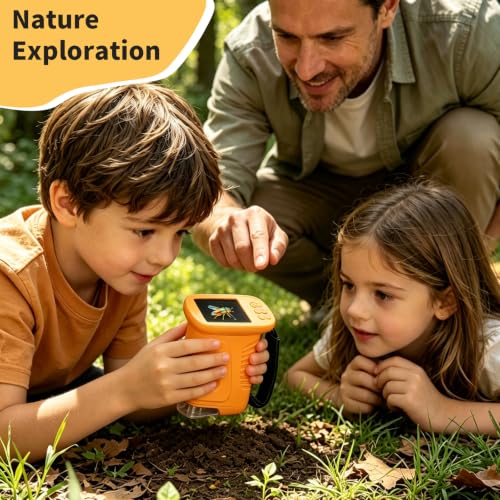 1000X Handheld Microscope for Kids,Mini Pocket Digital Microscope-Yellow - color: Yellow