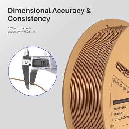 ELEGOO PLA 3D Printer Filament 1.75mm Metal Bronze 1KG - color: Metal Bronze, size: 1kg