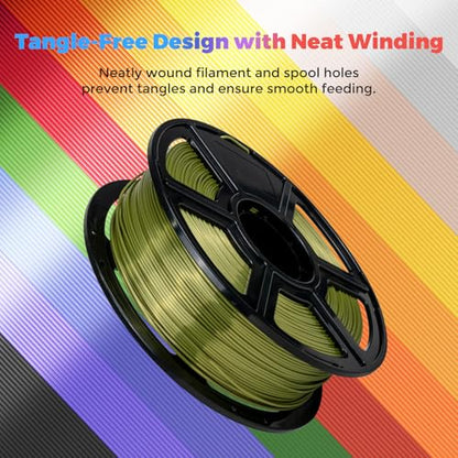 Flashforge 3D Printer Filament Silk PLA 1.75mm 1kg Spool-Dimensional Accuracy +/- 0.02mm (Bronze) - color: Bronze