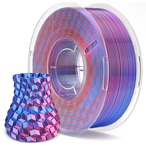 ELEGOO Silk PLA 3D Printer Filament 1.75mm Magenta Blue 1KG - color: Silk Dual Colors Blue Magenta