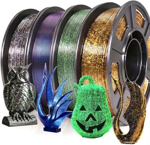 Galaxy PLA Filament 1.75mm, NEW Multi Color Glitter, 4 Pack