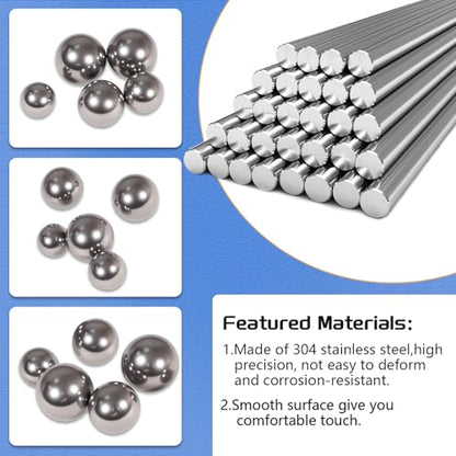 14Values 304 Stainless Steel Precision Balls Kit 1mm 2mm 2.5mm 3mm 3.5mm 4mm 4.5mm 5mm 5.5mm 6mm 7mm 8mm 9mm 10mm Bicycle Bearing Ball Assortment Set