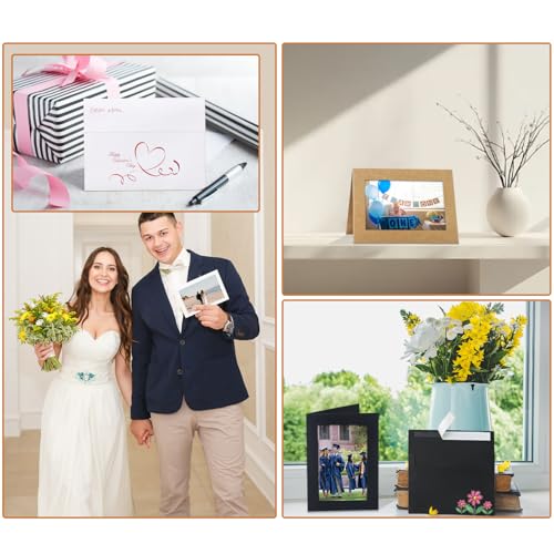 Silunkia 60 Packs Black Photo Frame Cards with Envelopes for 4 x 6 Picture - color: Black, size: 4x6