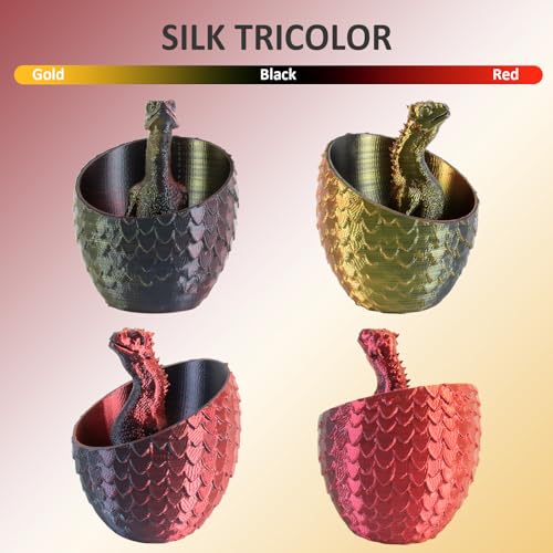 Geeetech Silk PLA Tri Color Filament 1.75mm 3D Printer Filament, Coextrusion Red Gold Black Tri-Colors Metal-Like Shiny Silk PLA Filament, 1kg (2.2lbs) 1 Spool, Dimensional Accuracy +/- 0.02 mm - color: 1kg Triple Color Red-gold-black