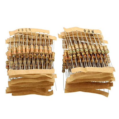 PATIKIL 1Watt 0.1-750 Ohm Resistor 300Pcs 30 Values Resistors 5% Tolerance
