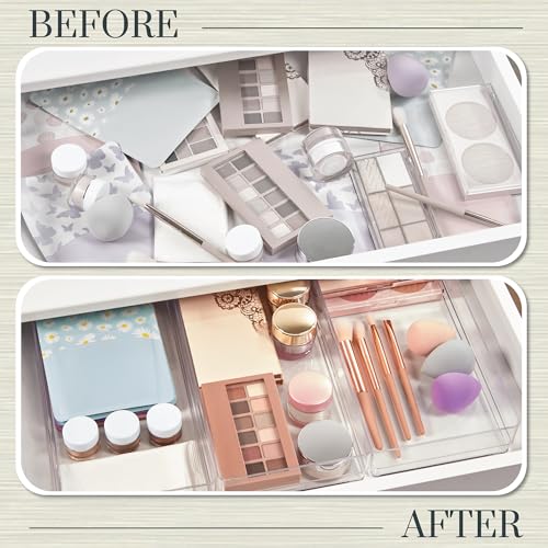 STORi SimpleSort 3-Piece Stackable Clear Drawer Organizer, 12" x 6" x 2" - size: 12x6x2"