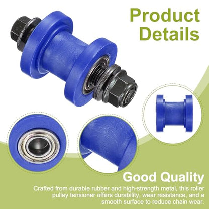 PATIKIL 10mm Grooved Roller Pulley Tensioner Blue Chain Roller Pulley - color: Blue