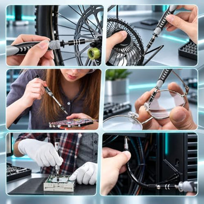 LIFEGOO Precision Screwdriver Set, 130-in-1 Electronics Repair Tool Kit with 120 Bits, Magnetic Screwdriver Kit with Flexible Shaft and Built-In Parts Box for iPhone, Laptop, PC, Xbox, Switch, Watch - color: Black, size: 130 in 1