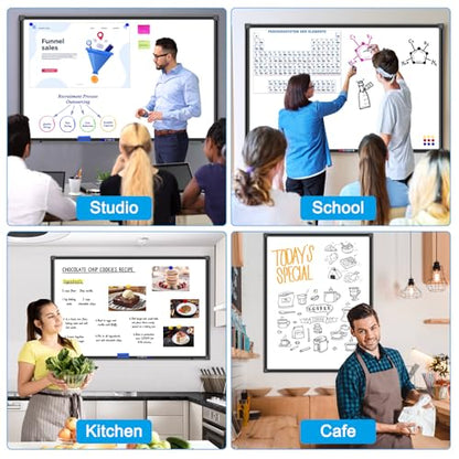 H-Qprobd 48"x24" Magnetic White Board Dry Erase Wall Mount Whiteboard - Office Home Classrooms White Board Hanging Writing Board with Black Aluminum Frame - size: 48"W x 24"H