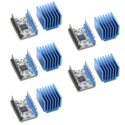 5Pcs TMC2208 Stepper Motor Driver Ultra-Quiet 3D Printer Accessory with Heat Sink Yellow Pin
