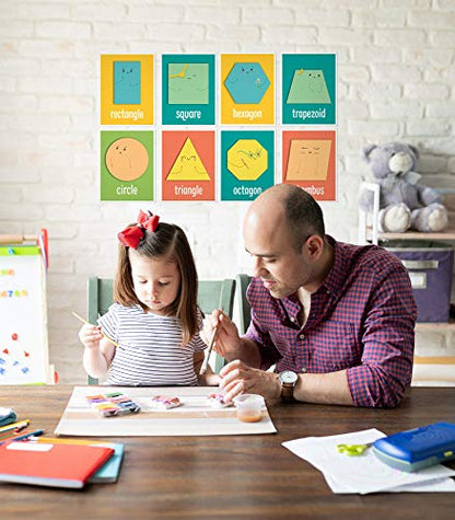 Carson Dellosa 14-Piece Basic Shapes Early Learning Posters - style: Shapes