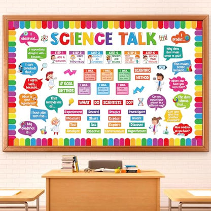 Pajean 93 Pcs Science Talk Bulletin Board Set Science Posters - style: Science Talk