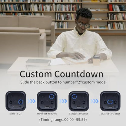 LUCKY TIME Rotating Productivity Timer 5/10/30/60min, Flip Timer, ADHD Tool - color: Black