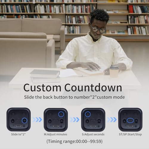 LUCKY TIME Rotating Productivity Timer 5/10/30/60min, Flip Timer, ADHD Tool - color: Black