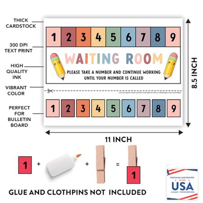 Andaz Press Boho Pastel Teacher Waiting Room Sign, Please Take a Number Classroom Poster for Student Management, Teacher Waiting in Line System, Behavior Management Visual Aid, 8.5x11 Thick Cardstock - color: Boho Pastel Teacher Waiting Room Sign