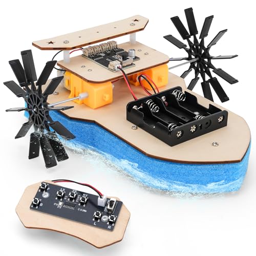 RC Boat, Building Kit for Kids Ages 8-12, Paddle Boat, STEM Science Kit for Boys & Girls