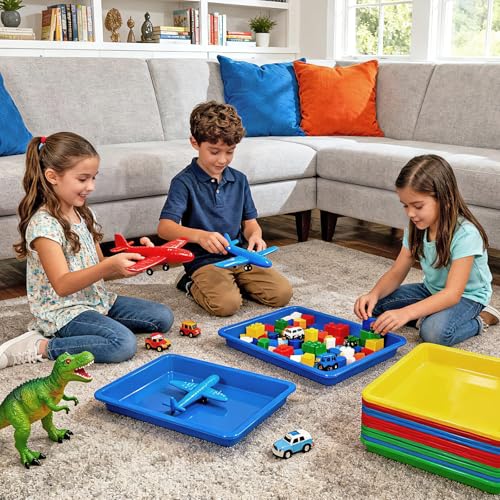 24 Pack Plastic Art Craft Trays, Extra Large Multicolor Activity - size: 12"x16"