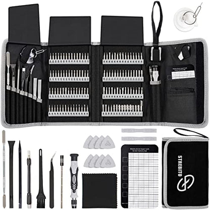 STREBITO Precision Screwdriver Set 142-Piece Computer Tool Kit Magnetic Screwdriver Set Laptop Screwdriver Kit Electronic Repair Kit Tech Toolkit for PC, Phone, Macbook, Nintendo, PS4, Xbox Controller - color: Grey
