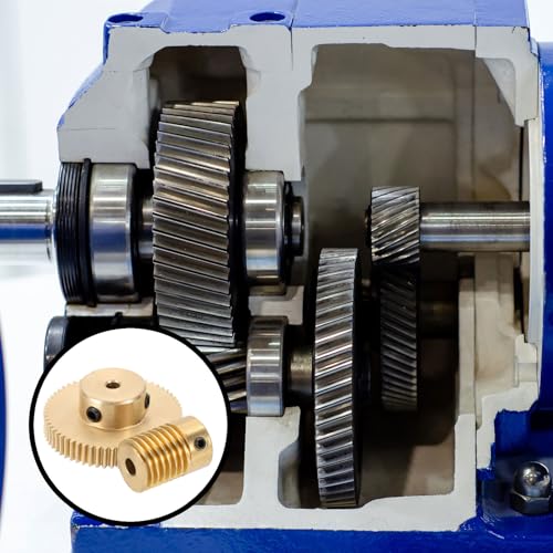 uxcell Worm Gear Set 60T 0.5 Module 60:1 Reduction Rate, Right Rotation Drive Gear Box Wheel Reduce Transmission Part (Brass Gear-3mm Bore, Brass Rod 4mm Bore) - size: Gear-3mm, Rod-4mm Bore, style: 0.5M-60T