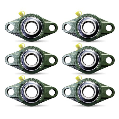UCFL201-8 Pillow Block Bearing - Pack of 6 Flange Mounted Pillow Block Bearings - Chrome Steel Bearings with 1/2" Bore, Self Alignment - size: UCFL201-8-6PCS