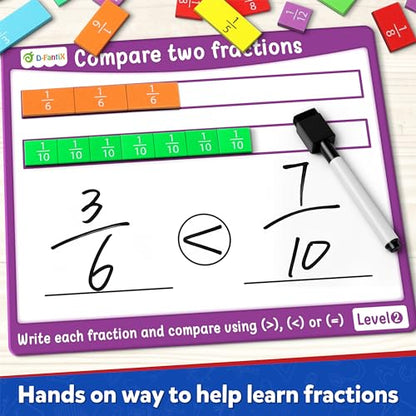 D-FantiX Magnetic Fraction Tiles & Fraction Circles Activity Set