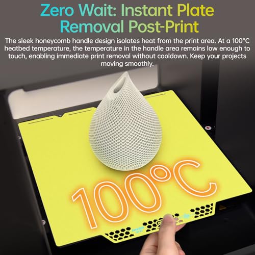 BIQU CryoGrip Pro Glacier Yellow Compatible with Snapmaker U1 3D Printer 276x304.5mm Panda Build Plate Double Sided Upgrade Plate Removable Surface Platform - color: Glacier-Yellow, size: Snapmaker-U1