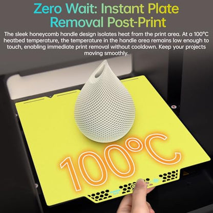 BIQU CryoGrip Pro Glacier Yellow Compatible with Snapmaker U1 3D Printer 276x304.5mm Panda Build Plate Double Sided Upgrade Plate Removable Surface Platform - color: Glacier-Yellow, size: Snapmaker-U1