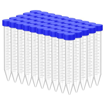 SimPure Centrifuge Tubes 15mL, Conical Tubes Sterile 50PCS Screw Caps Tube - size: 15mL-50Pcs