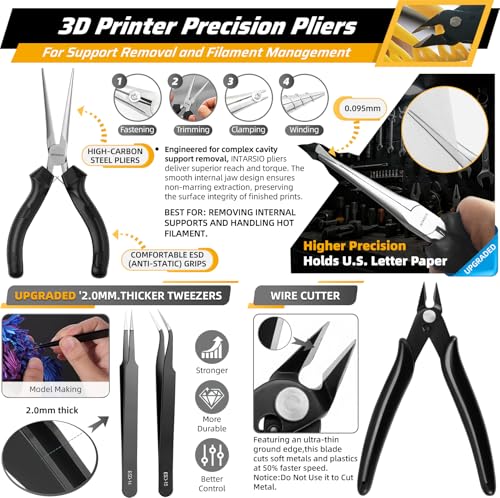 59pcs 3D Printer Tools Kit with Hard Case, 3D Printer Accessories incl Deburring Tool, Digital Caliper, Hygrometer, Nozzle Clog Poke, Pilers, Flush Cutter, for Bambu Lab, Ender 3, FDM/SLA Printers etc - style: Super 3D Box
