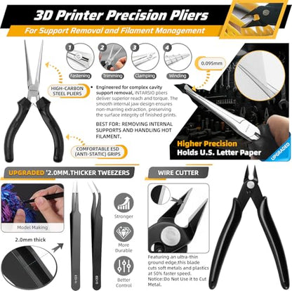 59pcs 3D Printer Tools Kit with Hard Case, 3D Printer Accessories incl Deburring Tool, Digital Caliper, Hygrometer, Nozzle Clog Poke, Pilers, Flush Cutter, for Bambu Lab, Ender 3, FDM/SLA Printers etc - style: Super 3D Box