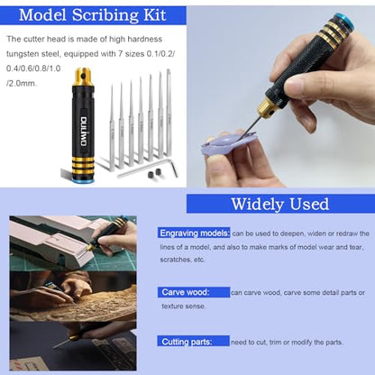 Model Scriber Tool Kit, 7-Blade Chisel Set for Gunpla