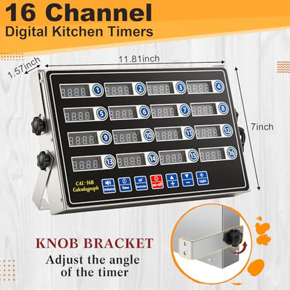 Relaxweex 1 Pack Commercial Digital Kitchen Timer for Cooking, 16 Channel - color: Black, size: 16 Channel