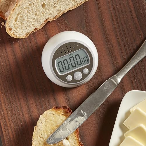 Taylor Digital Timer Counts Up and Down for School, Learning, Projects, and Kitchen Tasks, Super Loud Digital Timer, Gray