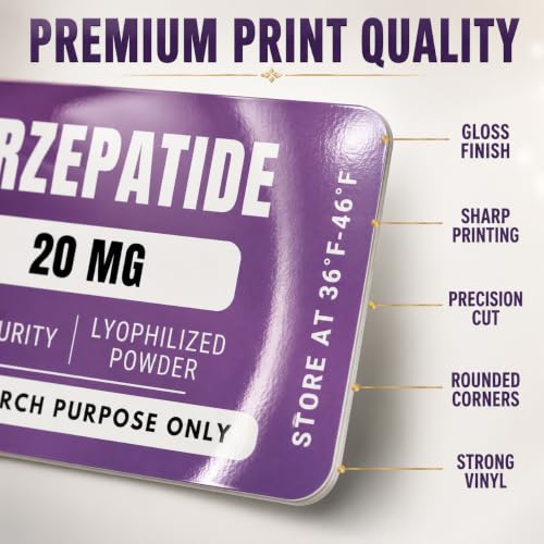 Personalized Peptide Vial Labels for 3mL & 5mL Vials, Waterproof Stickers
